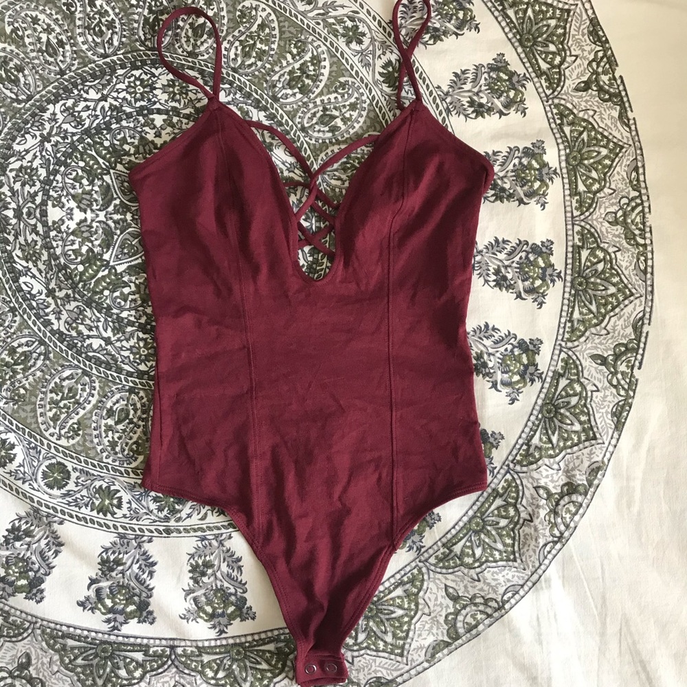 burgundy bodysuit